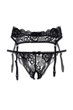 Кружевной пояс с пажами для чулок и трусики Deborah (Размер: 42-44) (Цвет: черный)