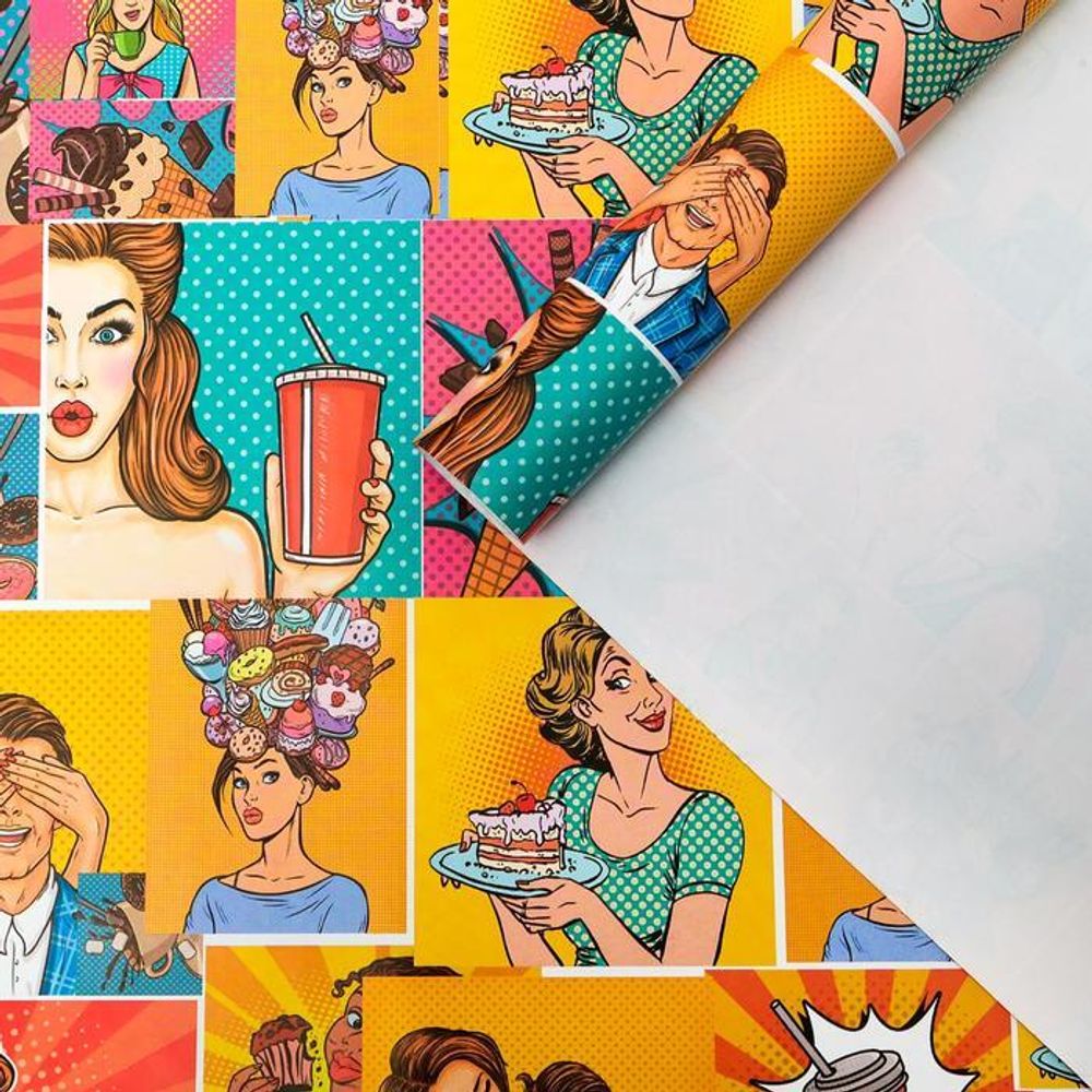 Бумага глянцевая &quot;Pop-art&quot; 0,5 х 0,7 м.