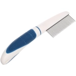 Расческа - пуходёрка для животных «ЛАПУСИКИ», коллекция БРО, прорезиненная ручка, цвет белый/голубой, 5*22см (блистер)