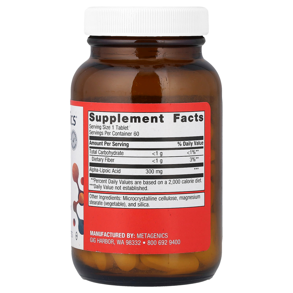 Metagenics, альфа-липоевая кислота, 300 мг, 60 таблеток
