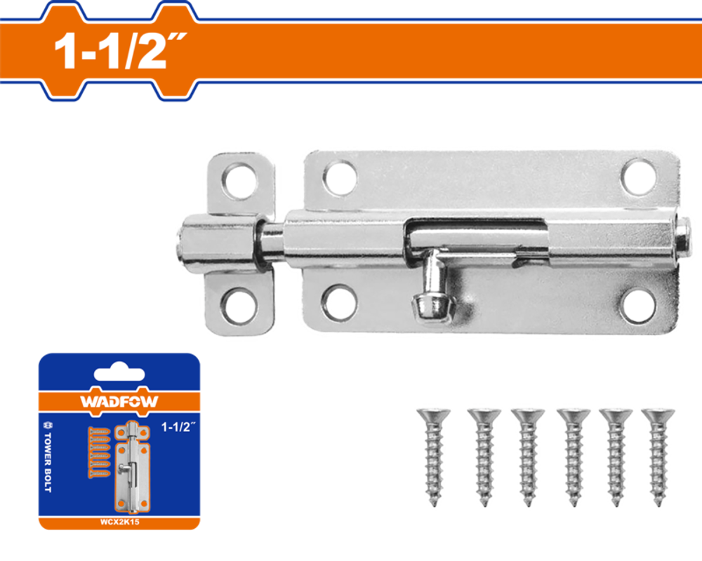 Шпингалет накладной 1-1/2" (12/360) WADFOW WCX2K15