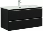 Тумба с раковиной Aquanet Вега 100 черная матовая