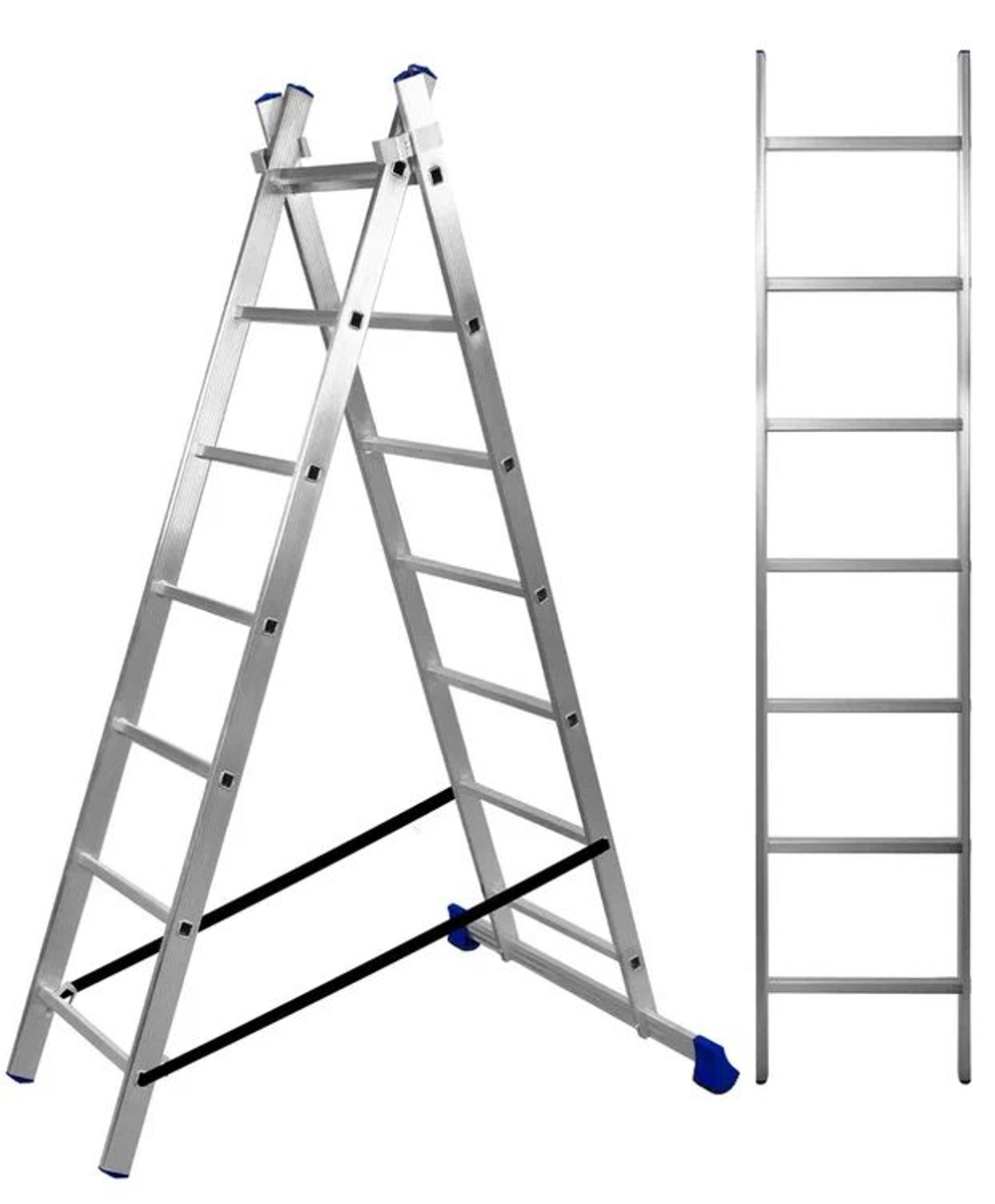 Лестница алюмин.  3секц*  7ступеней (2,01м-3,13м-4,24м) / МОНТАЖНИК