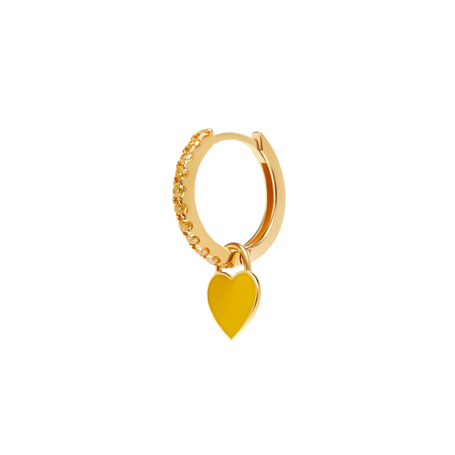 Моносерьга Gold Enamel Heart Earring – Yellow