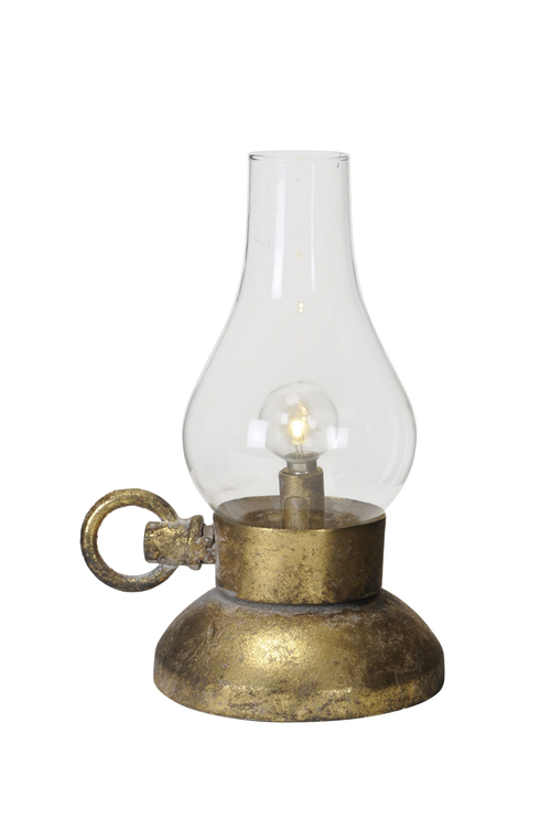 Светильник светодиодный "Керосинка" золотой антик 13x10,5x19,5см