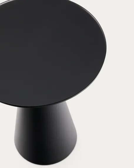 Приставной столик Wilshire Ø35х45 см черный, сталь, стекло