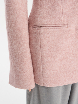 Жакет из шерсти лодена бежево-розовый