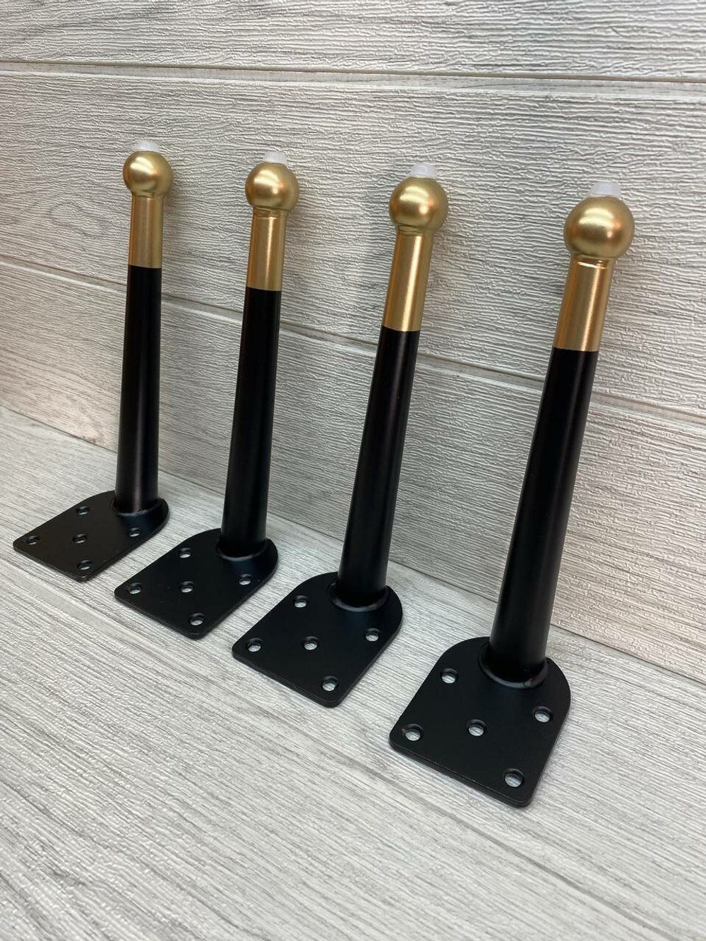 Ножки для мебели черные золото 20 см 4 штуки