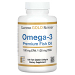California Gold Nutrition, премиальный рыбий жир с омега-3, 100 капсул из рыбьего желатина (1100 мг в 1 капсуле)