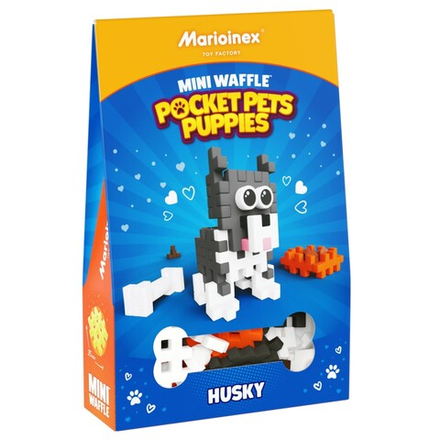 Marioinex - Мини-конструктор Waffle POCKET PETS PUPPIES Хаски 44 элемента. 907917