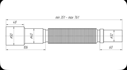 Гофра Ани K306 32*20/50 без гайки