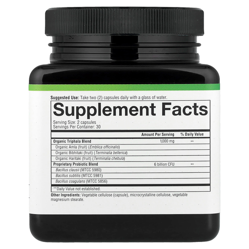 Youtheory, споровые пробиотики со смесью трифала, 60 вегетарианских капсул