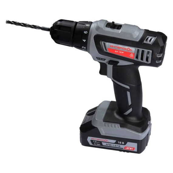 Аккумуляторная дрель-шуруповерт ИНТЕРСКОЛ ДА-18 ЭР(436.0.2.00)