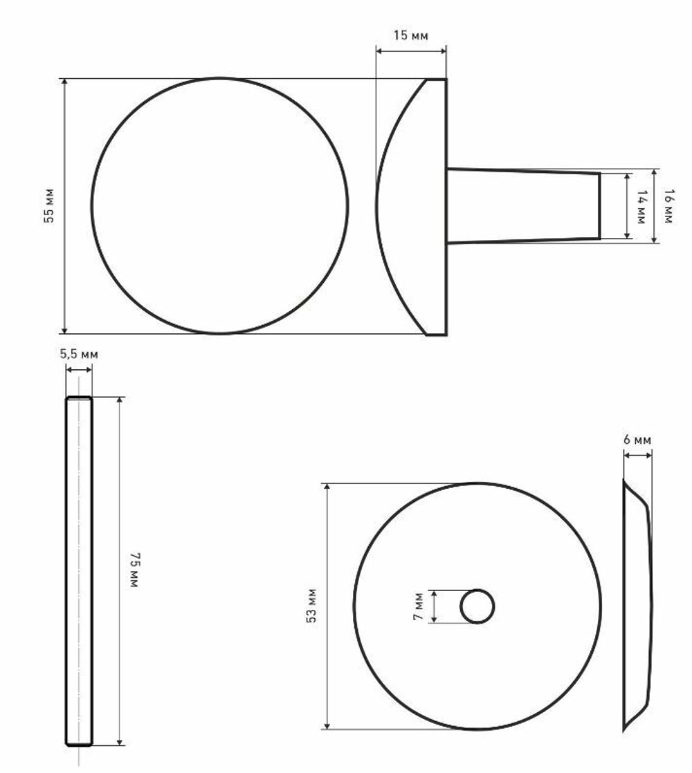 Ручка-кнопка металл РДК-110 АМ  Антик Медь   16842