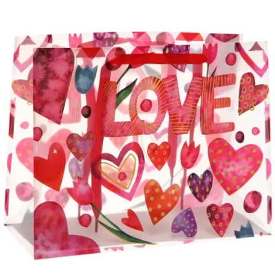 Пакет подарочный «Радость - Любовь» 27*21*11 см