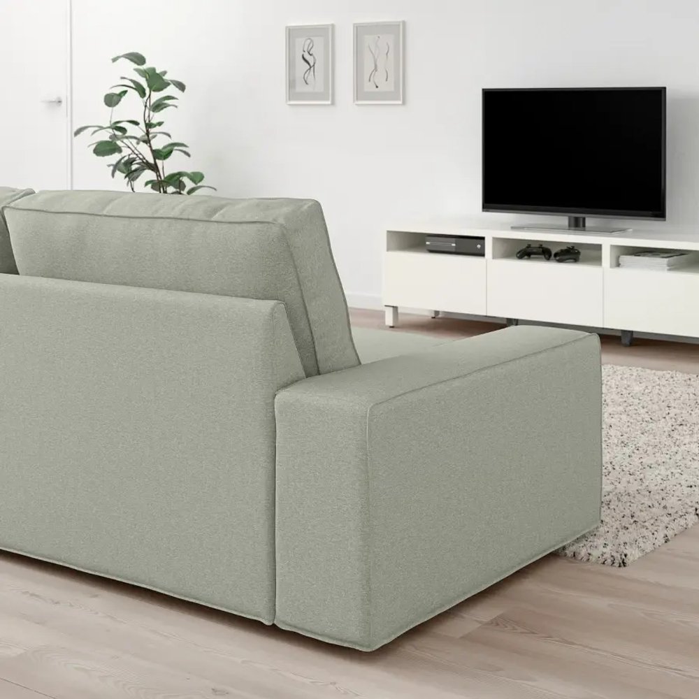 Диван 3-местный - IKEA KIVIK/КИВИК ИКЕА, светло-зеленый