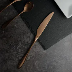 Нож столовый 23,5 см матовый цвет светлая медь PVD Alessi-Copper P.L. [12]