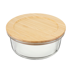 Набор круглых контейнеров 3шт Smart Solutions с бамбуковыми крышками