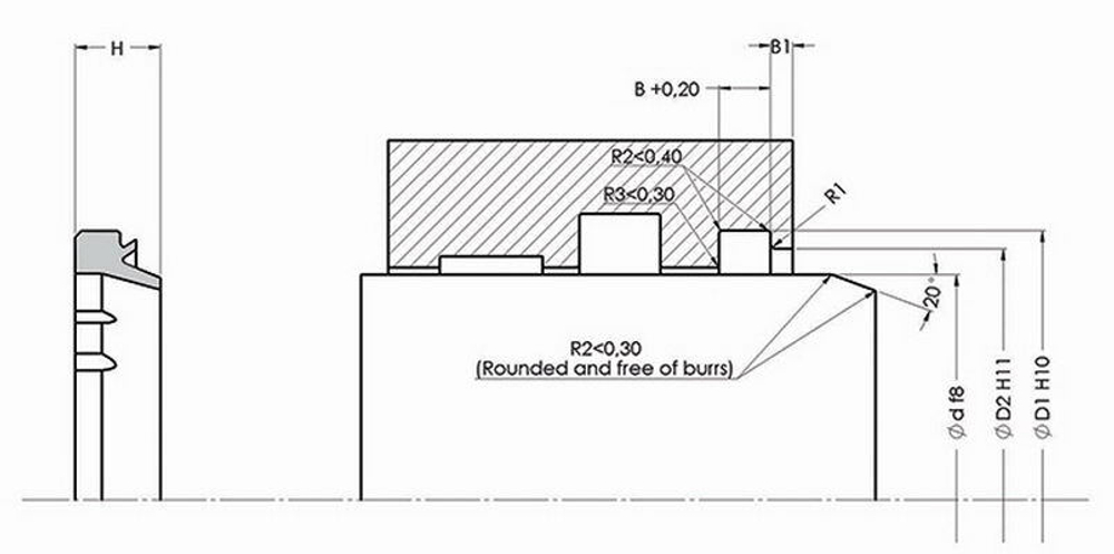A201-020 PU Грязесъёмник штока 20-28-4/7