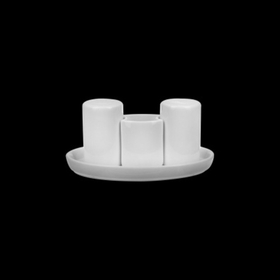 Набор для специй Овал «Chan Wave» (соль, перец, зубочистки)