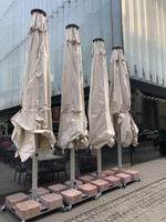 Зонт профессиональный 4х4 м Theumbrela Semsiye Evi Mega Telescopic, серебристый, светлый беж