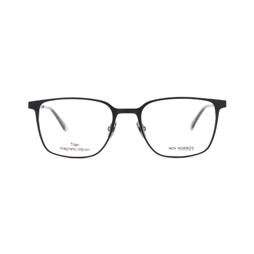 Оправа прямоугольная Roy Robson 40109 C1 с клипом черная матовая