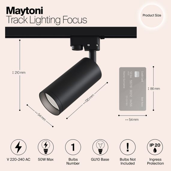 Трековый светильник Maytoni Track TR004-1-GU10-B