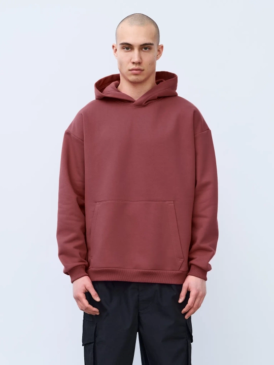 Худи оверсайз без начеса (марсала)