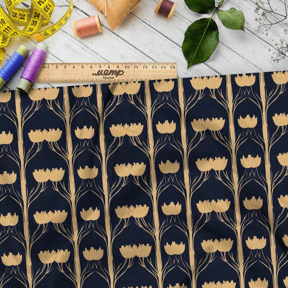 Ткань премиум мембрана цветочный орнамент