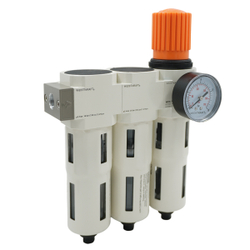 WDK-70730FA Блок подготовки воздуха 3/8", 16 бар, трехступенчатый с влагоотделителем 25-5-0.3 мк, аввтоматический сброс