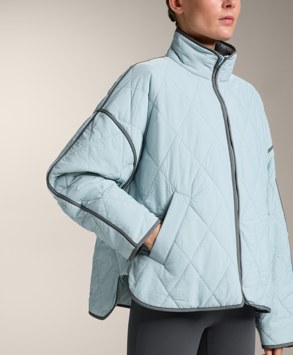 Oysho Водоотталкивающая стеганая куртка FELLEX® с AEROGEL, пыльно-синий