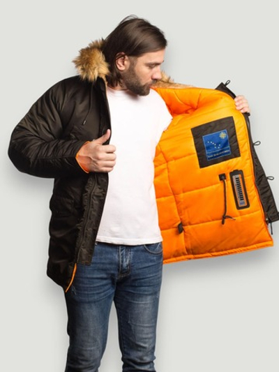 Куртка Аляска N-3B Husky Denali (т. серая - beluga/orange)