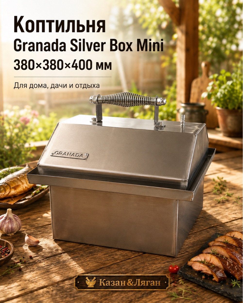 Коптильня Granada Silver Box Mini 380х380х400 мм