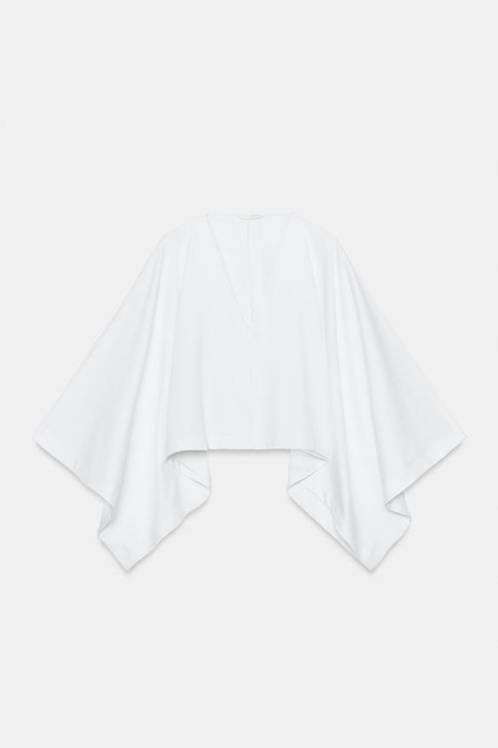 ZARA ТОП-НАКИДКА ИЗ ПЛОТНОГО ХЛОПКА, БЕЛЫЙ