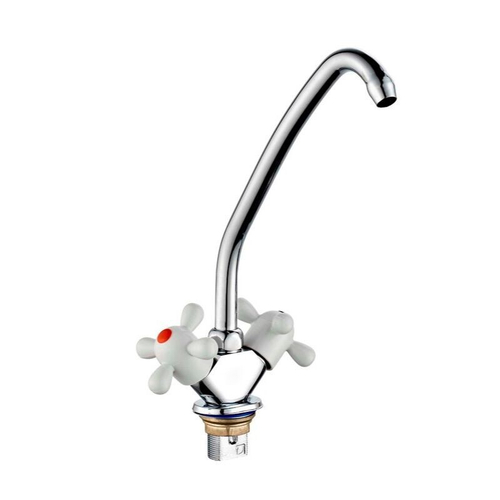 Смеситель для мойки ПСМ 117-К/99, пластиковые маховики Крест, без гибкой подводки