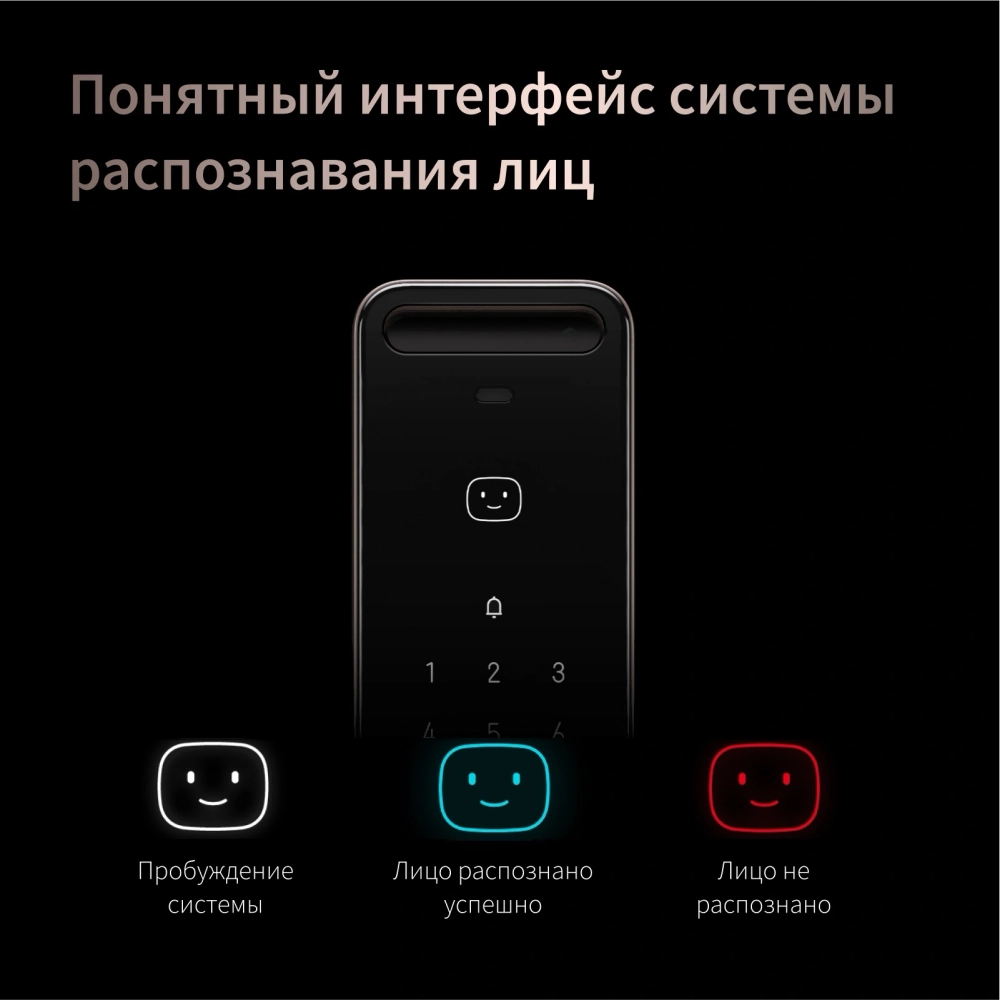 Умный замок Aqara ML-D01D врезной разбл.отпеч.паль./код/пар/NFC/прил/мех.кл 5000mAh бронзовый/черный