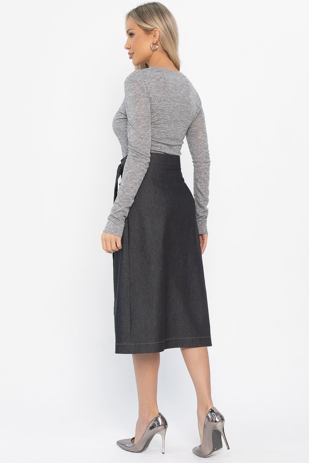 Юбка на запах Селеста (темно-серая) Ю14500-19М LT Collection