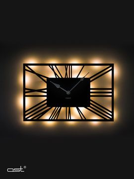 Часы настенные с подсветкой прямоугольные