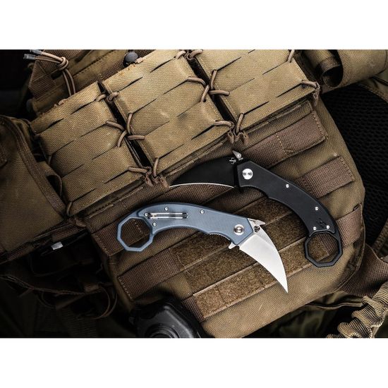 Нож Boker 01BO516 HEL Karambit Blue/Grey с клинком из стали 154CM, рукоять G10