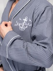 Мужской вафельный халат PATRICK серый