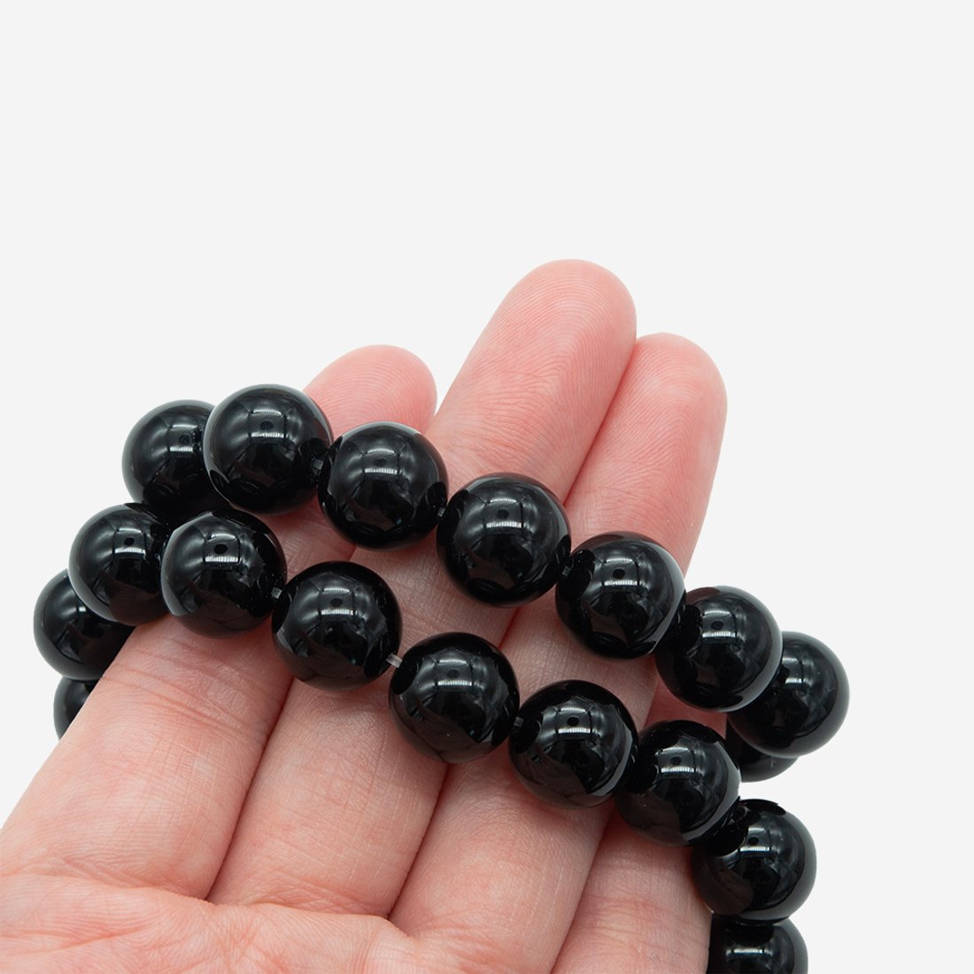 Черный агат тонированный натуральный, бусины в форме шара, 12,2мм