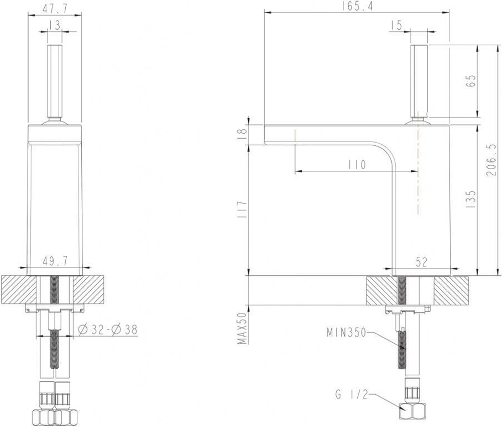 Смеситель для умывальника Bravat Spring