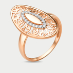 Кольцо женское из красного золота 585 пробы с фианитами (арт. 002041-1102)