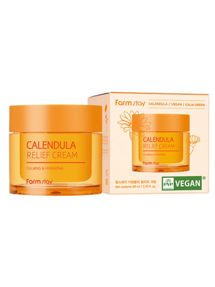 FARMSTAY - КРЕМ ДЛЯ ЛИЦА С ЭКСТРАКТОМ КАЛЕНДУЛЫ CALENDULA RELIEF CREAM, 80 МЛ