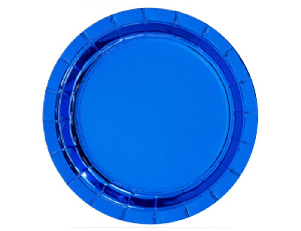 Тарелки фольгированные, Синий, 17 см, 6 шт.