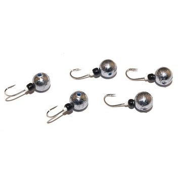 Мормышка свинцовая ШАР серебряная с трубкой и бисером 4.0/5