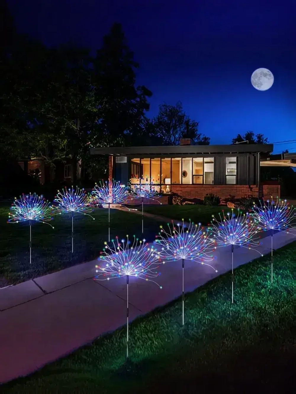 Уличный светильник на солнечной батарее Одуванчик радужный, комплект 2 шт.