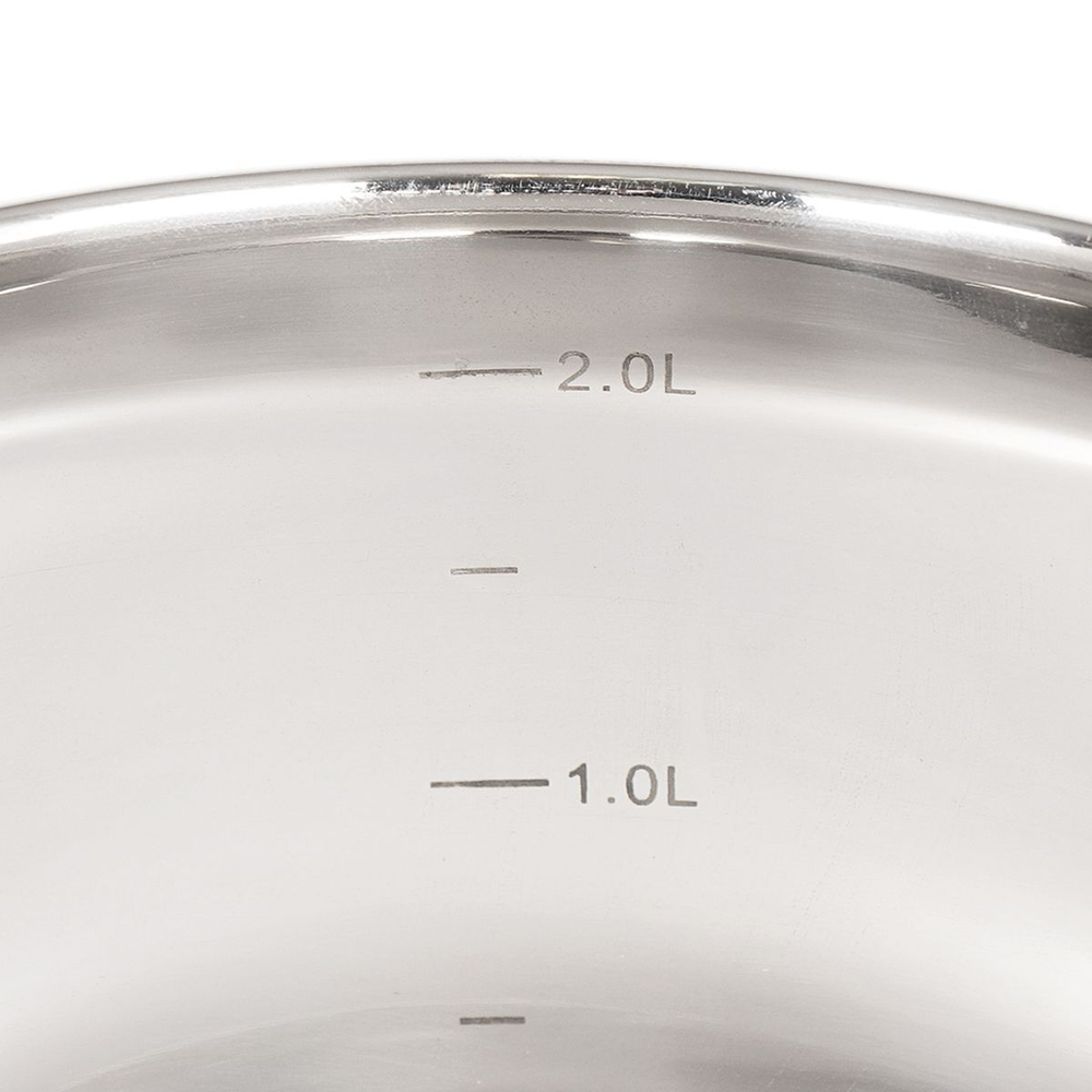 Кастрюля нерж, 2.9 л, с крыш, крышка стекло, Daniks, Классика, SD-18, индукц