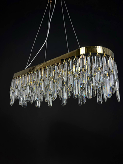 Люстра подвесная Lanbos, 12 ламп Е14, до 480 Вт, до 30 кв м, золотая