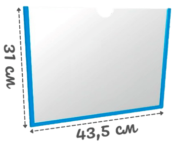 Карман А3 горизонтальный самоклеящийся ПЭТ 0,3 мм белый скотч